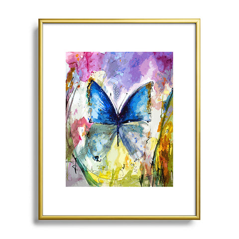 Ginette Fine Art Blue Butterfly Metal Framed Art Print
