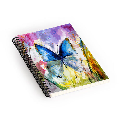 Ginette Fine Art Blue Butterfly Spiral Notebook
