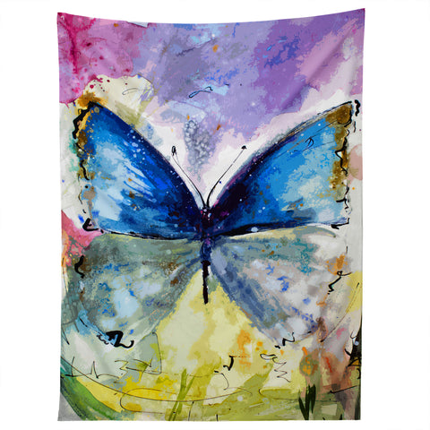 Ginette Fine Art Blue Butterfly Tapestry