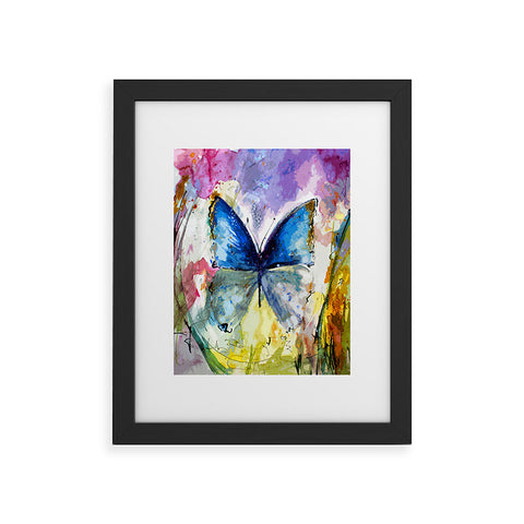 Ginette Fine Art Blue Butterfly Framed Art Print