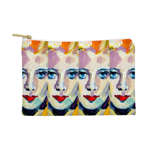 Ginette Fine Art Blue Eyes Red Lips Pouch