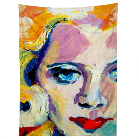 Ginette Fine Art Blue Eyes Red Lips Tapestry