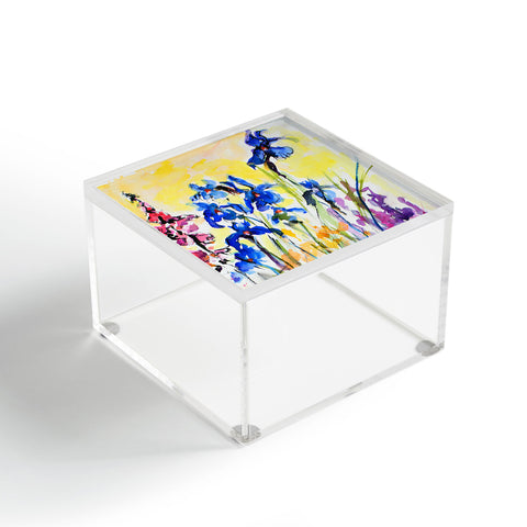Ginette Fine Art Blue Irises Acrylic Box