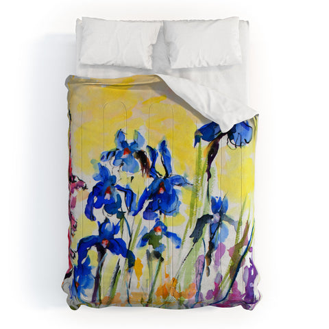 Ginette Fine Art Blue Irises Comforter