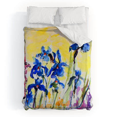 Ginette Fine Art Blue Irises Duvet Cover