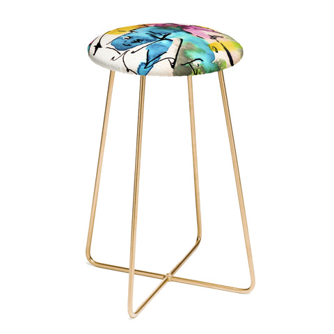 Ginette Fine Art Blue Man Abstract Expressive Counter Stool