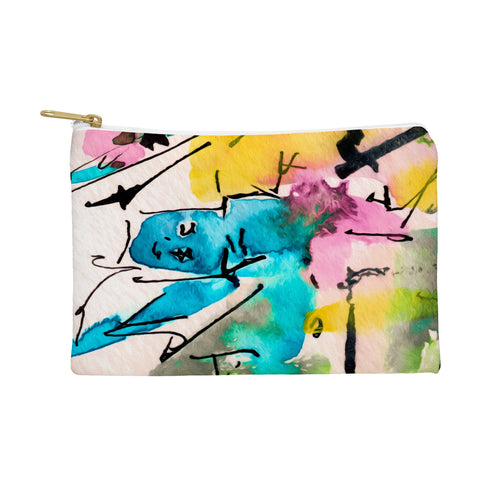Ginette Fine Art Blue Man Abstract Expressive Pouch