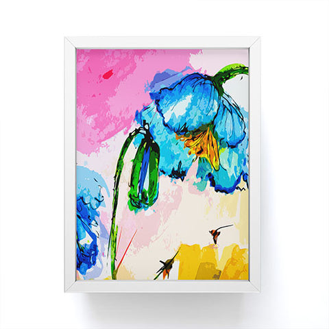 Ginette Fine Art Blue Poppies Magnifique Framed Mini Art Print