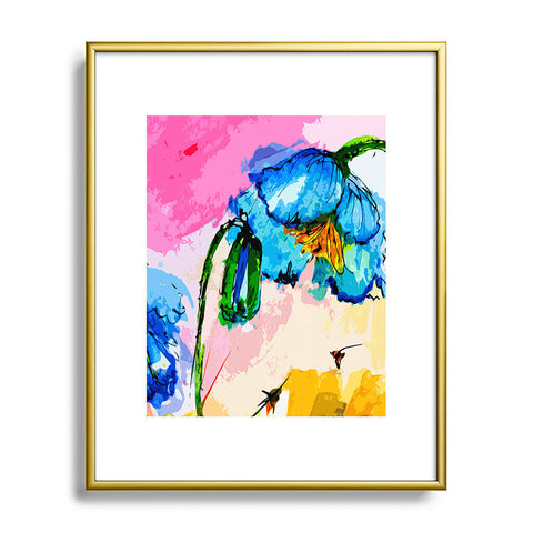 Ginette Fine Art Blue Poppies Magnifique Metal Framed Art Print