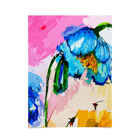 Ginette Fine Art Blue Poppies Magnifique Poster