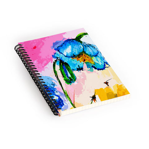 Ginette Fine Art Blue Poppies Magnifique Spiral Notebook