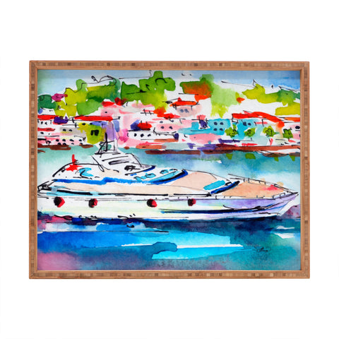 Ginette Fine Art Boating In Italy Rectangular Tray