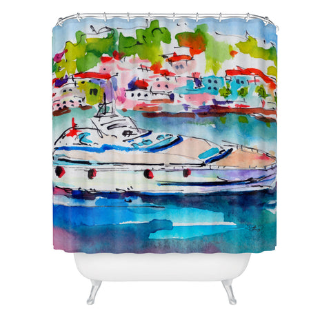 Ginette Fine Art Boating In Italy Shower Curtain