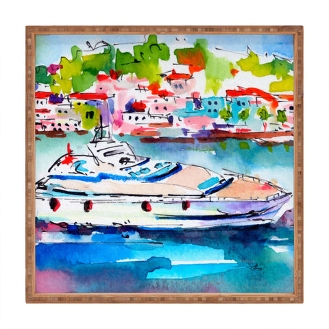 Ginette Fine Art Boating In Italy Square Tray