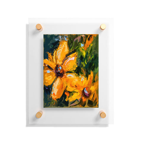 Ginette Fine Art Bold Yellow Flowers Floating Acrylic Print