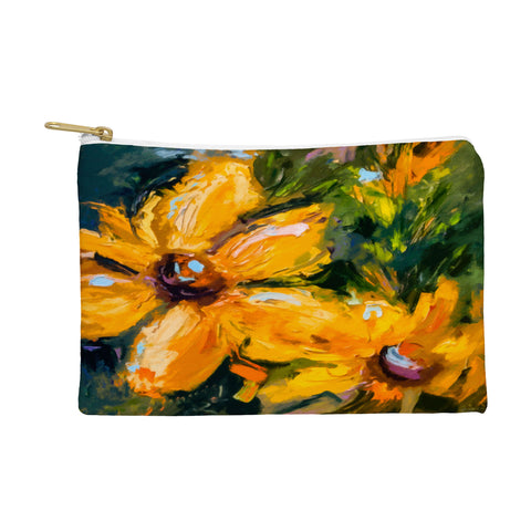 Ginette Fine Art Bold Yellow Flowers Pouch