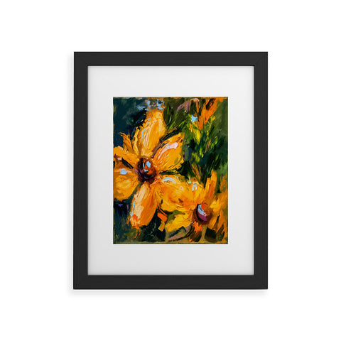 Ginette Fine Art Bold Yellow Flowers Framed Art Print