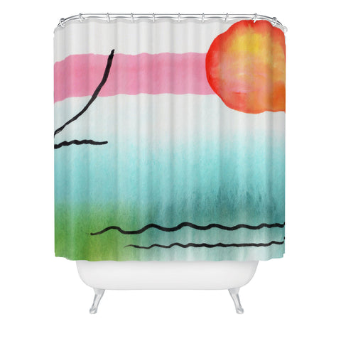 Ginette Fine Art Bubble Gum Tropics Shower Curtain