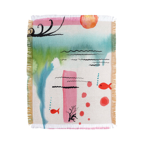 Ginette Fine Art Bubble Gum Tropics Throw Blanket