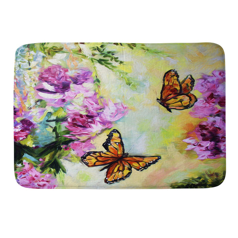 Ginette Fine Art Butterflies and Peonies Memory Foam Bath Mat