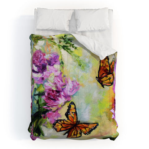 Ginette Fine Art Butterflies and Peonies Comforter