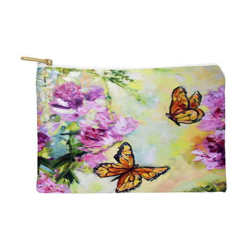 Ginette Fine Art Butterflies and Peonies Pouch