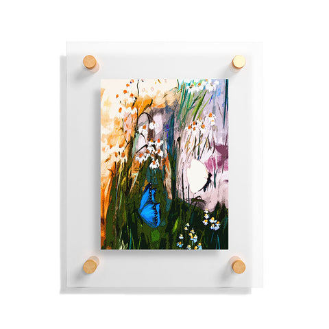 Ginette Fine Art Butterflies In Chamomile 3 Floating Acrylic Print