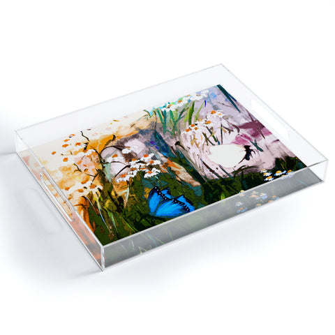 Ginette Fine Art Butterflies In Chamomile 3 Acrylic Tray
