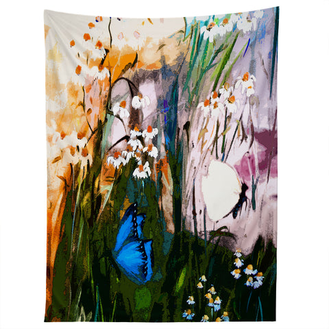 Ginette Fine Art Butterflies In Chamomile 3 Tapestry