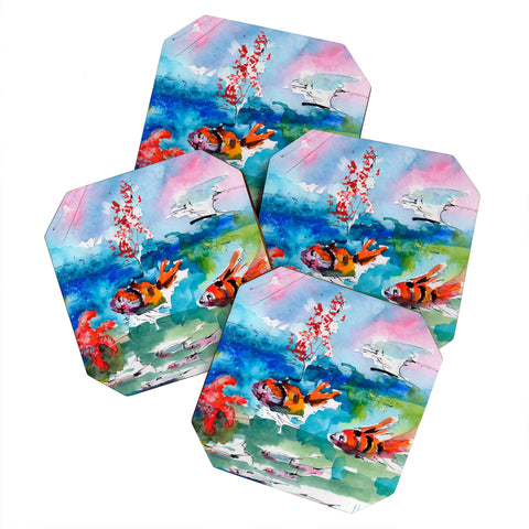 Ginette Fine Art Clownfish Coaster Set
