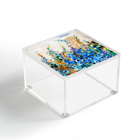 Ginette Fine Art Delphiniums Jardin Bleu Acrylic Box