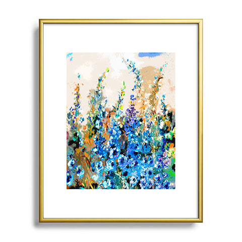Ginette Fine Art Delphiniums Jardin Bleu Metal Framed Art Print
