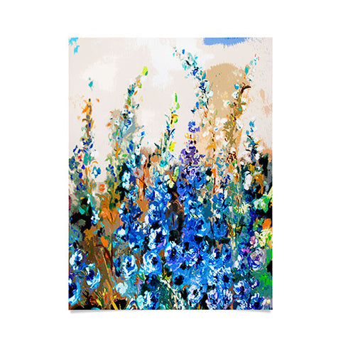 Ginette Fine Art Delphiniums Jardin Bleu Poster