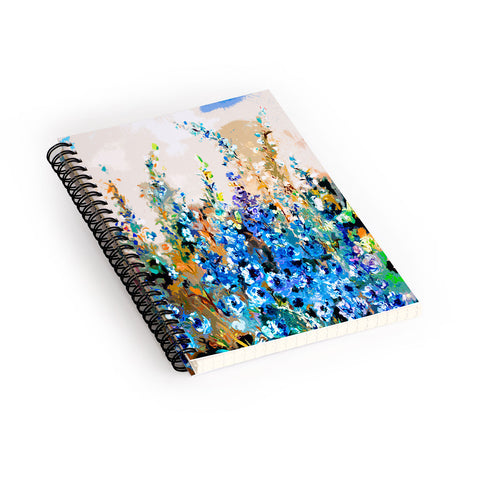 Ginette Fine Art Delphiniums Jardin Bleu Spiral Notebook