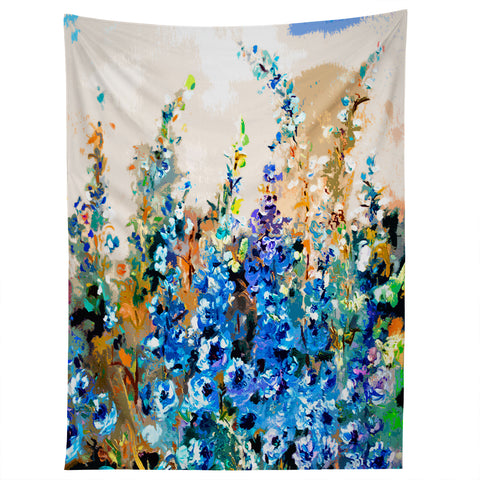 Ginette Fine Art Delphiniums Jardin Bleu Tapestry