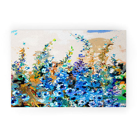 Ginette Fine Art Delphiniums Jardin Bleu Welcome Mat