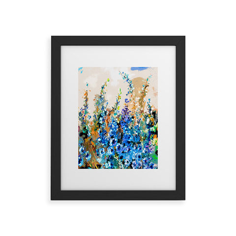 Ginette Fine Art Delphiniums Jardin Bleu Framed Art Print