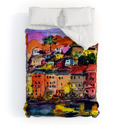 Ginette Fine Art Dolce Vita In Vernazza Comforter