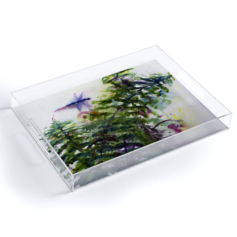 Ginette Fine Art Dragonflies and Fern Acrylic Tray