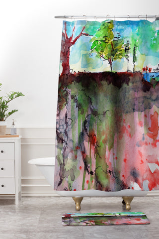 Ginette Fine Art Earth Shower Curtain And Mat