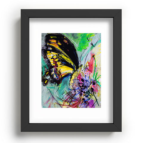 Ginette Fine Art Expressive Black Butterfly Recessed Framing Rectangle