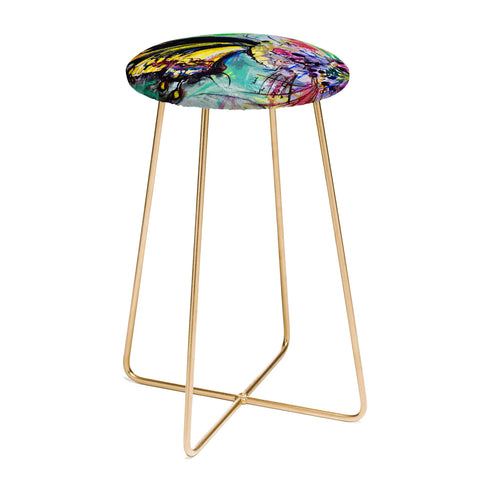 Ginette Fine Art Expressive Black Butterfly Counter Stool