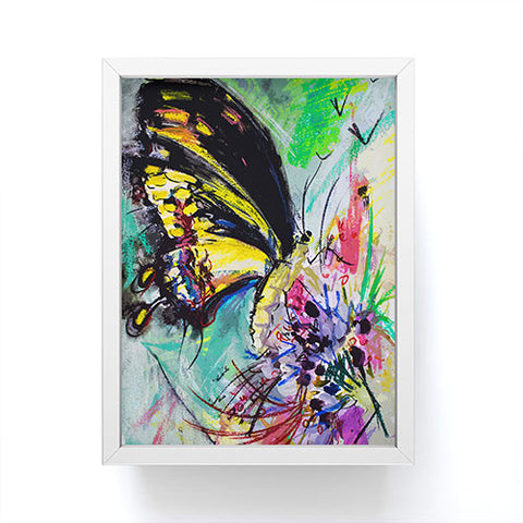 Ginette Fine Art Expressive Black Butterfly Framed Mini Art Print