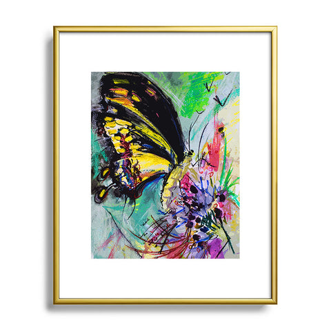Ginette Fine Art Expressive Black Butterfly Metal Framed Art Print