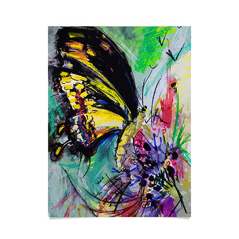 Ginette Fine Art Expressive Black Butterfly Poster