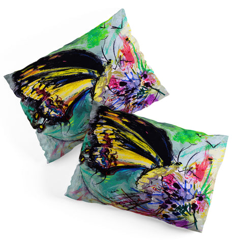 Ginette Fine Art Expressive Black Butterfly Pillow Shams