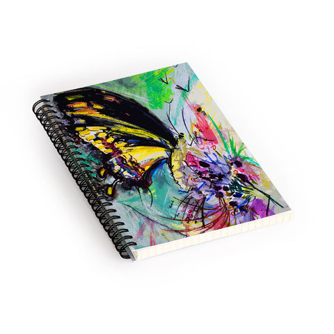 Ginette Fine Art Expressive Black Butterfly Spiral Notebook
