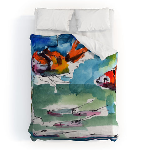 Ginette Fine Art Fish Parade Duvet Cover