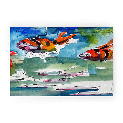 Ginette Fine Art Fish Parade Welcome Mat