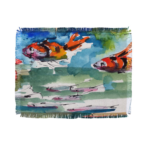 Ginette Fine Art Fish Parade Throw Blanket